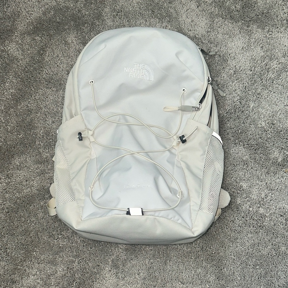 North face jester cream beige bookbag
